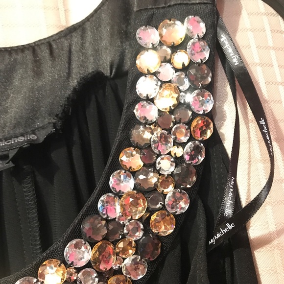 Little Black Dress with Jewel Collar - Picture 3 of 3